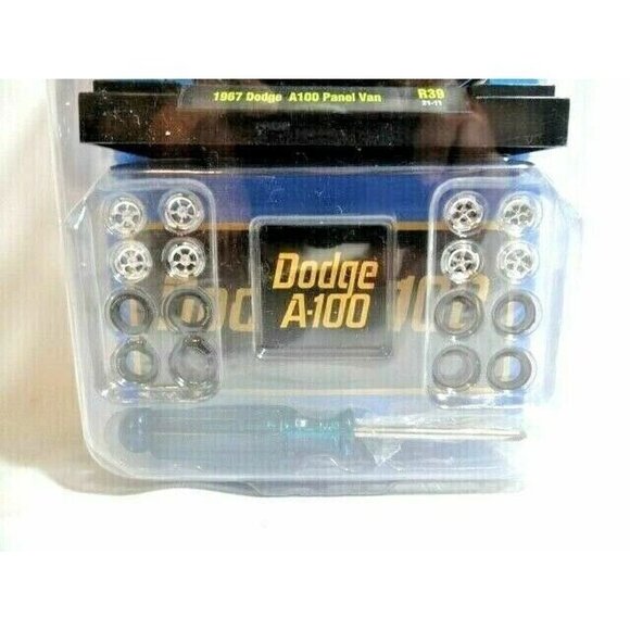 M2 1967 Dodge A100 Panel Van Diecast Car Model Kit Toy Rim Sets Black Blue NIB - Picture 3 of 4